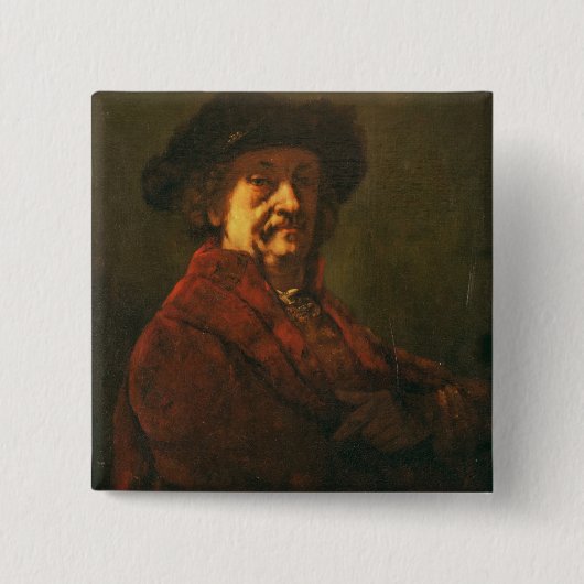 レンブラントの自画像のコピー、1869年 缶バッジ (正面)