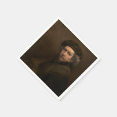 レンブラントの自画像:オランダ黄金時代の巨匠 スタンダードカクテルナプキン (角)