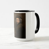 レンブラントの自画像：オランダ黄金時代の巨匠 マグカップ (正面右)