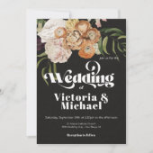 レンブラントオータム秋フローラダーク&ムーディ結婚ーズ 招待状 (正面)