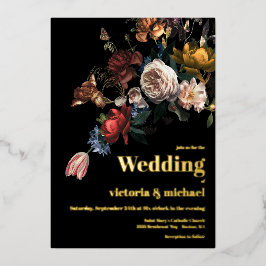 レンブラントダークとムーディフローラフォイル招待状 箔招待状