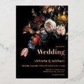 レンブラントダークとムーディフローラフォイル招待状 箔招待状 (正面)