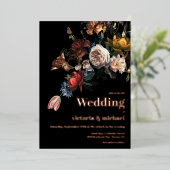 レンブラントダークとムーディフローラフォイル招待状 箔招待状 (立ち正面)