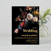 レンブラントダークとムーディフローラフォイル招待状 箔招待状 (立ち正面)