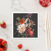 レンブラントダーク&ムーディフローラモノグラムナプキンス スタンダードカクテルナプキン (インサイチュ)