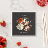 レンブラントダーク&ムーディフローラモノグラム スタンダードカクテルナプキン (インサイチュ)