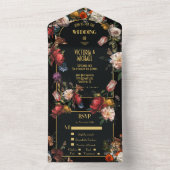 レンブラントダーク&ムーディフローラ結婚ズ オールインワン招待状 (内側)