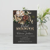 レンブラントフローラダーク&ムーディブライダルシャワー 招待状 (スタンド正面)