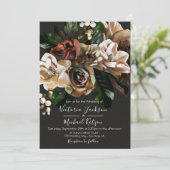 レンブラントフローラダーク&ムーディ結婚式招待状 招待状 (スタンド正面)