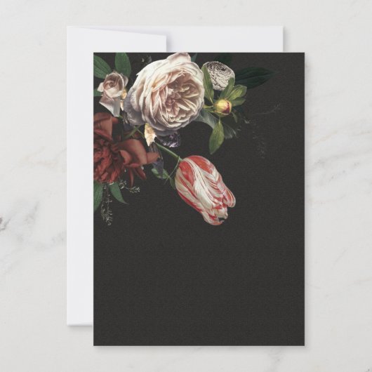 レンブラントフローラダーク&ムーディ結婚式招待状 招待状 (裏面)