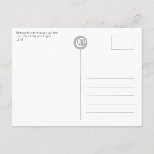 レンブラントホーリーファミリーCC0289クリスマス シーズンポストカード (裏面)