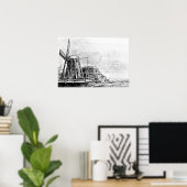 レンブラントミルエッチング ポスター (ホームオフィス)