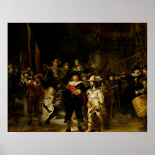 レンブラントヴァンRIJN- Nightwatch 1642年 ポスター
