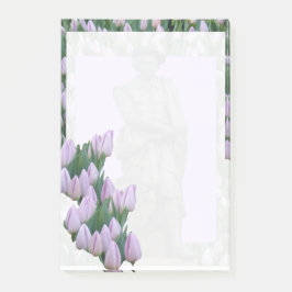 レンブラント像アムステルダムチューリップそれを投稿するノート ポストイット