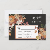 レンブラント秋のフローラ結婚の応答RSVP 出欠カード (正面)