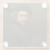 レンブラント自画像:オランダ黄金時代の画家 ガラスコースター (裏面)