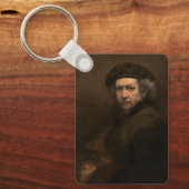 レンブラント自画像:オランダ黄金時代の画家 キーホルダー (正面)