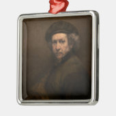 レンブラント自画像:オランダ黄金時代の画家 メタルオーナメント (左)