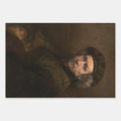 レンブラント自画像:オランダ黄金時代の画家 ラッピングペーパーシート (正面2)