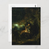 レンブラント葉書によるエジプトへのフライト ポストカード (正面/裏面)