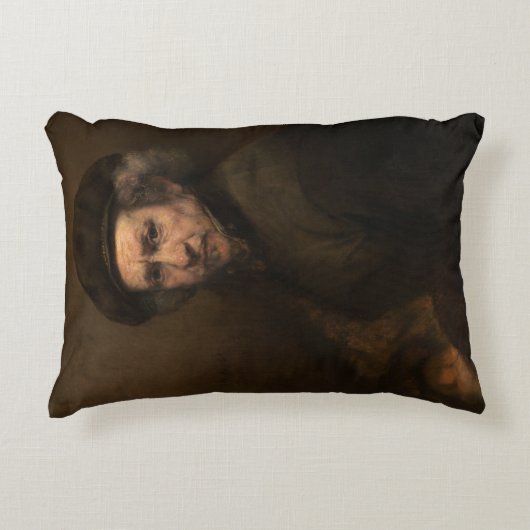 レンブラント著ベレー帽との自画像 アクセントクッション (正面)