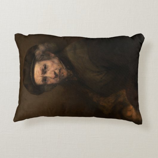 レンブラント著ベレー帽との自画像 アクセントクッション (裏面)