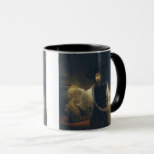 レンブラント著ホーマーのバストを持つアリストテレス マグカップ (正面右)