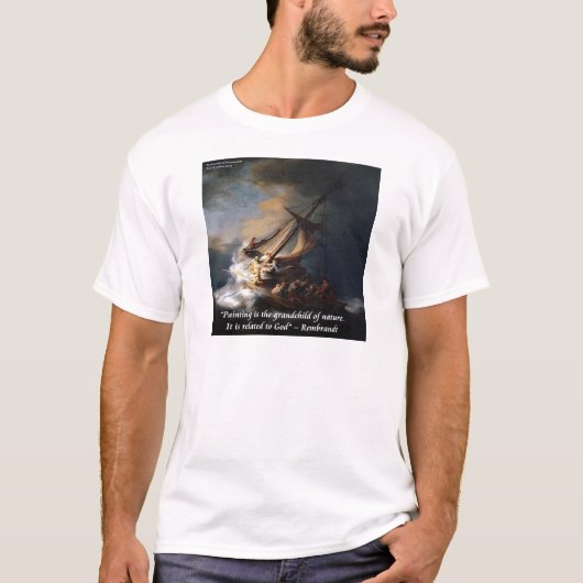 レンブラント ガリラヤの海 & 自然 引用 Tシャツ (正面)