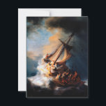 レンブラント – ガリラヤ海の嵐 ポストカード<br><div class="desc">レンブラントの有名絵画な宗教の嵐ガリラヤの海。</div>