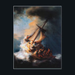 レンブラント – ガリラヤ海の嵐 ポストカード<br><div class="desc">レンブラントの有名絵画な宗教の嵐ガリラヤの海。</div>