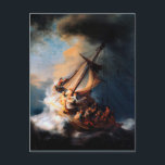 レンブラント – ガリラヤ海の嵐 ポストカード<br><div class="desc">レンブラントの有名絵画な宗教の嵐ガリラヤの海。</div>