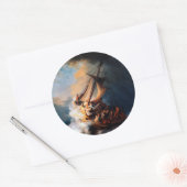 レンブラント – ガリラヤ海の嵐 ラウンドシール (封筒)