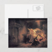 レンブラント – ジョセフのベツレヘムの馬小屋での夢 ポストカード (正面/裏面)