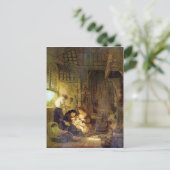 レンブラント・ハルメンスゾーン・ファン・レインによる『聖家族』 ポストカード (スタンド正面)