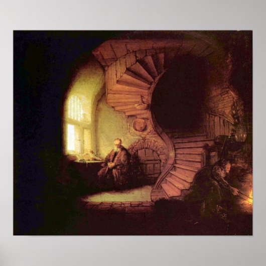 レンブラント・ハルメンズォオン・ファン・リジン – 哲学者 ポスター (正面)