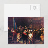 レンブラント・ハルメンズォオン・ヴァン・リジンによるナイトウォッチ ポストカード (正面/裏面)