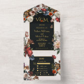 レンブラント・ムーディ結婚ーフローラのイニシャルをすべて1つ オールインワン招待状 (内側)