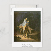 レンブラント・ヴァン・リジャンによるエジプトへの飛行 ポストカード (正面/裏面)