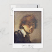 レンブラント・ヴァン・リジンによる初期の自画像 ポストカード (正面/裏面)