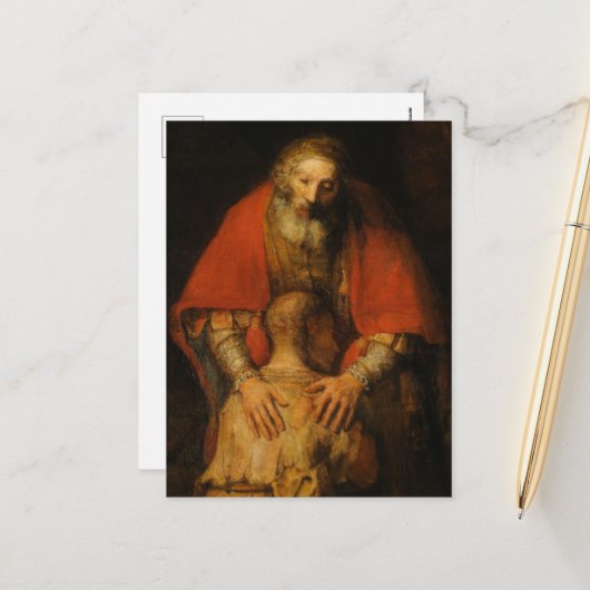 レンブラント・ヴァン・リジンによる放蕩息子の帰還 シーズンポストカード (正面/裏面インサイチュ)