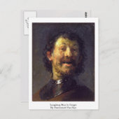 レンブラント・ヴァン・リジンのゴルジェで笑う男 ポストカード (正面/裏面)