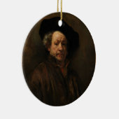 レンブラント・ヴァン・リジンのセルフポートレートファインアート セラミックオーナメント (右)