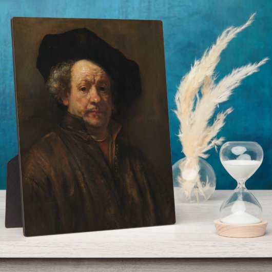 レンブラント・ヴァン・リジンのセルフポートレートファインアート フォトプラーク (側面)