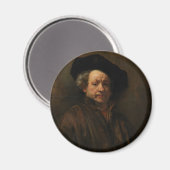 レンブラント・ヴァン・リジンのセルフポートレートファインアート マグネット (正面/裏面)