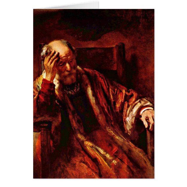 レンブラント・ヴァン・リジンの肘掛け椅子にいる老人 (正面)