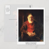 レンブラント・ヴァン・リジンの肘掛け椅子にいる老人 ポストカード (正面/裏面)