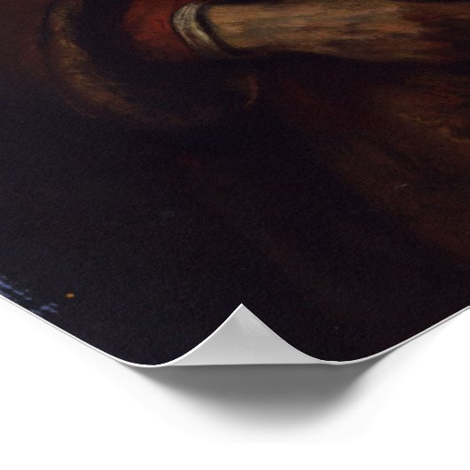 レンブラント – 毛皮で裏打ちされたコートの男性 ポスター (角)