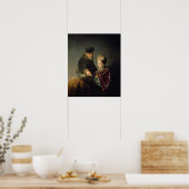 レンブラント – 若い学者と彼の教師 ポスター (キッチン)