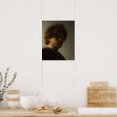 レンブラント – 若い頃の自己画像 ポスター (キッチン)