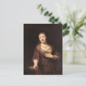 レンブラント – 赤い花のサスキア ポストカード (スタンド正面)